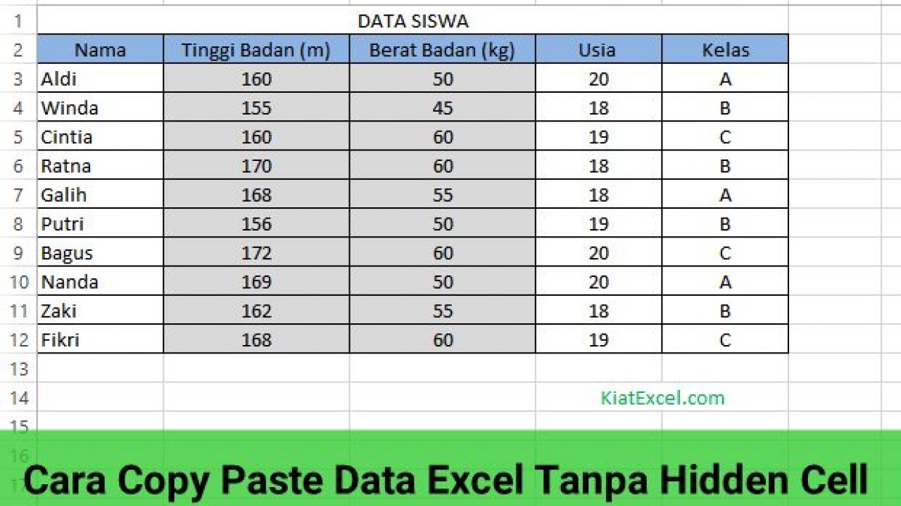 Cara Copy Paste Data Excel Tanpa Hidden Cell Kiatexcel Com