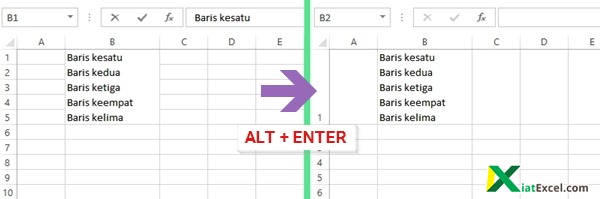 Cara Membuat Dua Baris Kata di Satu Sel Excel