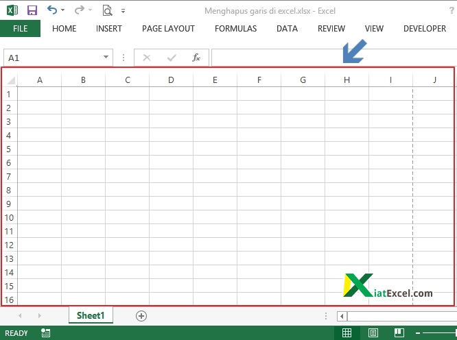 Cara Menghapus Garis di Excel