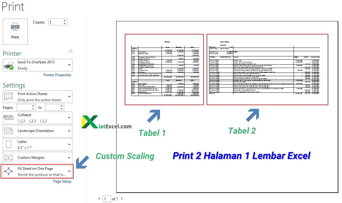 Cara Print Dua Halaman Dalam Satu Lembar Excel - KiatExcel.com