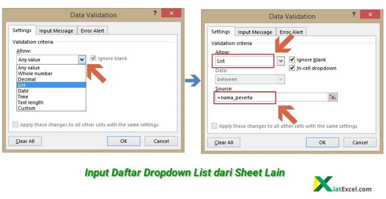 Cara Membuat Dropdown List Dari Sheet Yang Berbeda - KiatExcel.com