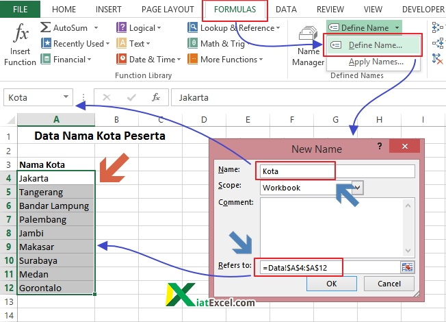 Contoh penggunaan dropdown list